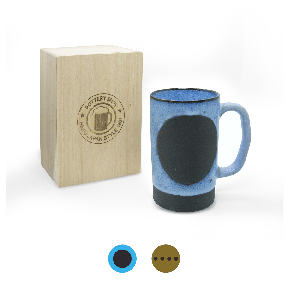 陶器、木箱付き ビッグマグ 黒土（木箱）［ギフト］ | AWASAKA