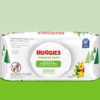 【即納】Huggies(ハギーズ)：ベビーワイプ／敏感肌用・無香料：５６枚