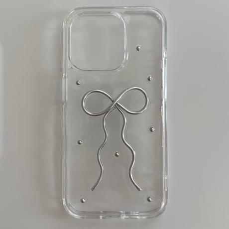 【予約商品】ribbon stone / silver / phonecase