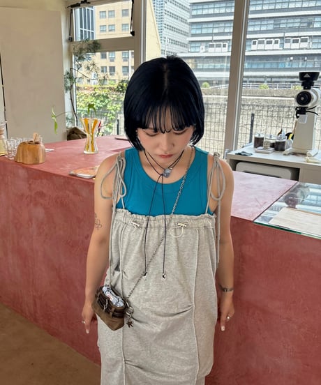 【即納商品】sweat ribbon jumper skirt