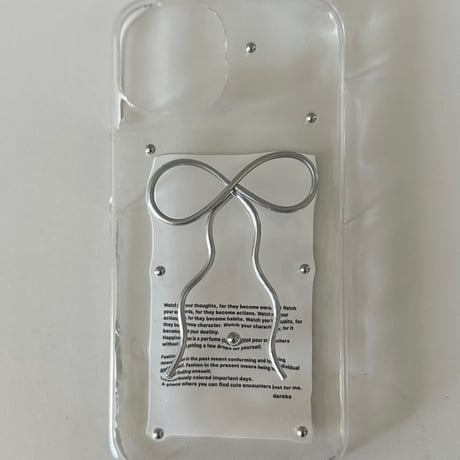 【予約商品】ribbon stone / silver / phonecase