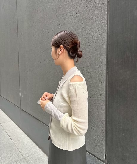 【即納商品】 stone sheer polo knit