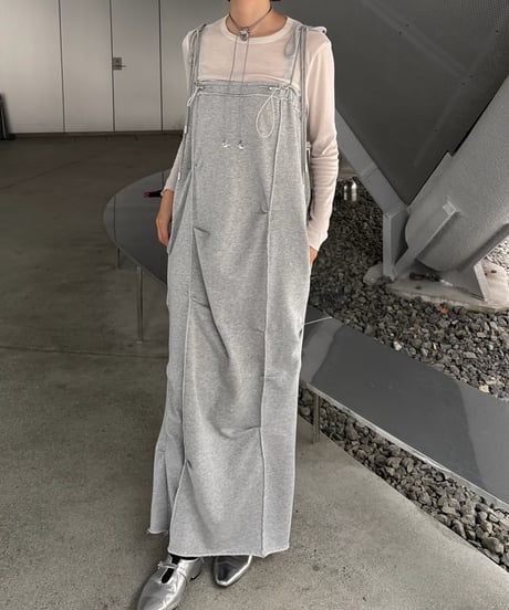 【即納商品】sweat ribbon jumper skirt
