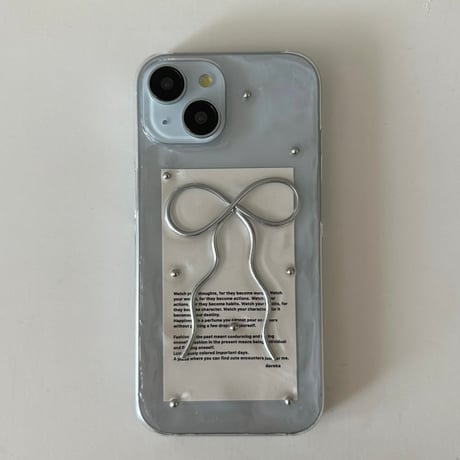 【予約商品】ribbon stone / silver / phonecase