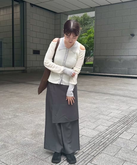 【即納商品】 stone sheer polo knit
