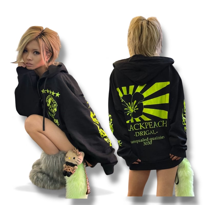 蛍光日章パーカー | BLACKPEACH