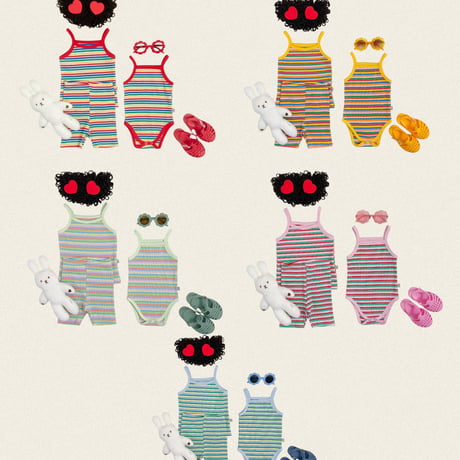 oottbebe/88. rainbow suit sleeveless S(0-6M)-M(6-12M)