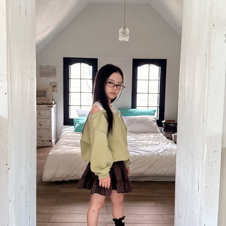 comma/88. check unbal skirt 110-130