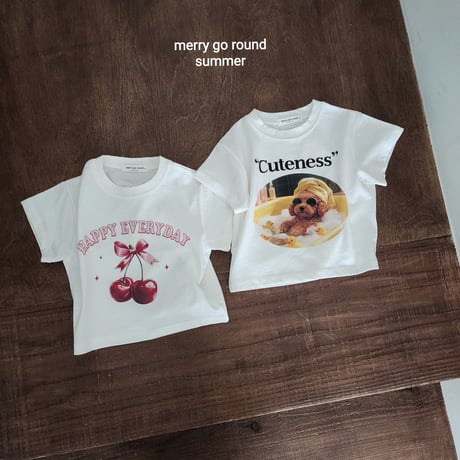 merrygoround/14. summer print T-shirt XS-2XL