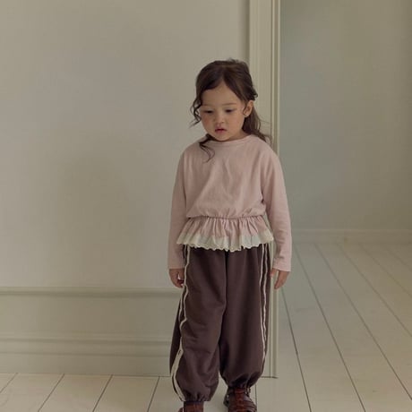 lindo/79. single lace fril T-shirt XS-XL