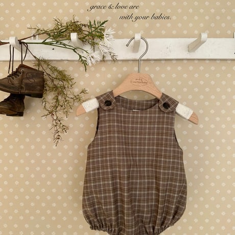monbebe/8. romi check suit S(3-12M)-M(12-24M)