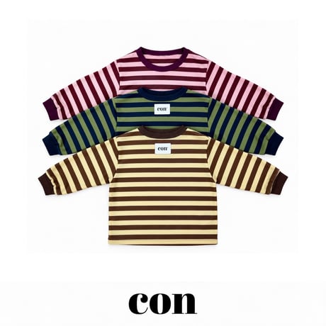 con_/20. puding stripe boxy T-shirt 1(66-77CM)-4(97-107CM)