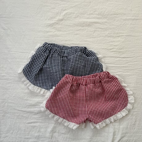 lepetitmot/27. lace check half pants XS-XL