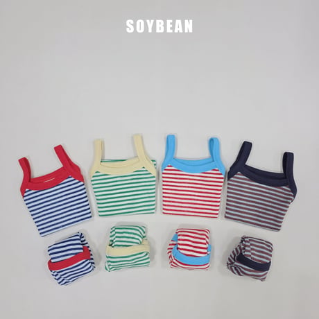 soybean/177. plan ) windy stripe updown set XS-XL