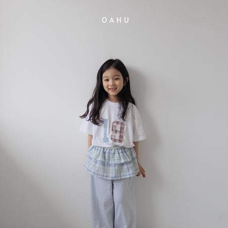 oahu/46. check patch T-shirt S-XL