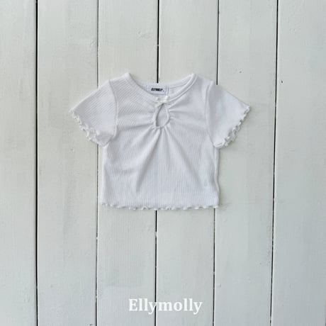 ellymolly/274. shirring opening point T-shirt 5-11