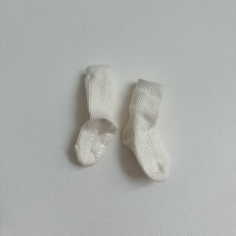 minirobe/47. Basic Waffle Socks 3Set XS-M