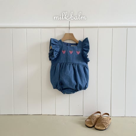 milkbalm/16. strawberry denim suit XS(-6M)-M(12M-18M)