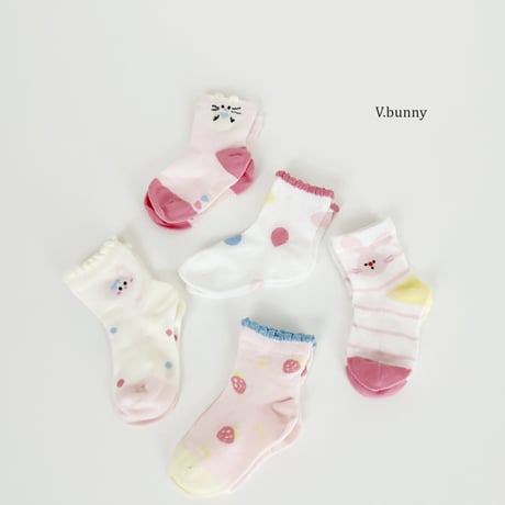 vbunny/9. strawberry socks set S(130-150)-L(180-210)