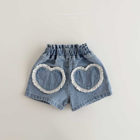 melikey/56. heart denim half pants JS-JM
