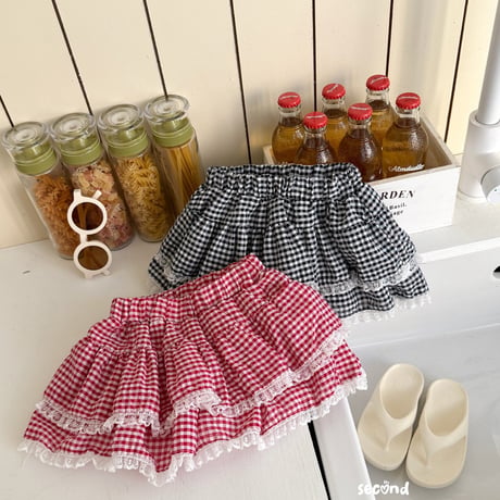 secondmoment/58. fruit check skirt JS-JL