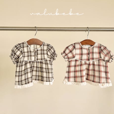 valubebe/68. checkcheck puff blouse 6M-S