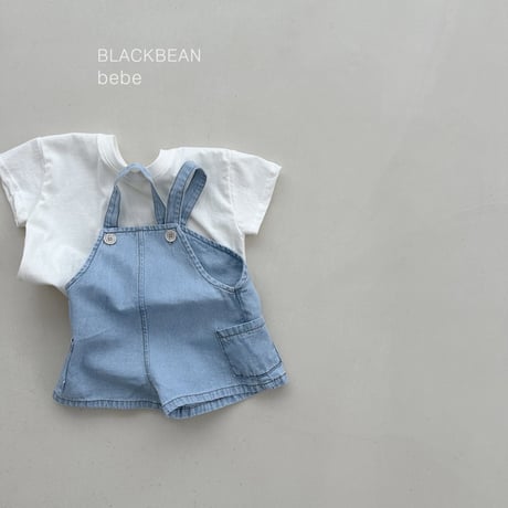 blackbean/28. pocket blue overalls set S-M