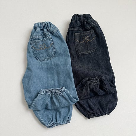 minirobe/9. Stitch Denim Jogger Pants S-XL