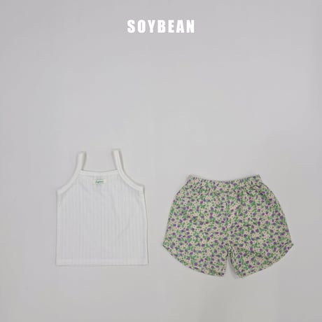 soybean/158. plan ) strawberry flower sleeveless updown set XS-XL