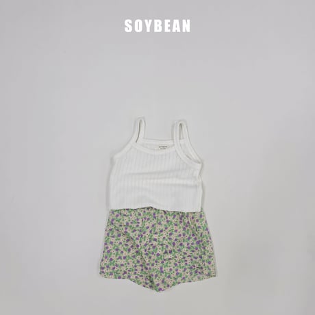 soybean/158. plan ) strawberry flower sleeveless updown set XS-XL