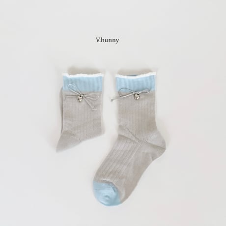 vbunny/72. silver ribbon socks set M(130-150)-XL(180-210)