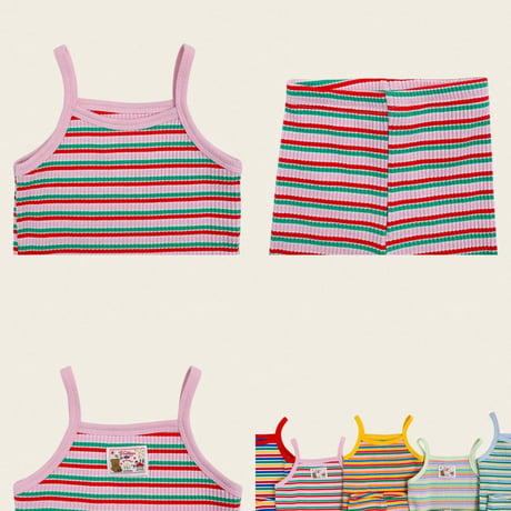 oottbebe/87. rainbow sleeveless set XS(1-2Y)-L(4-5Y)