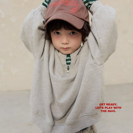navi/49. happy half zipup man-to-man S-XL