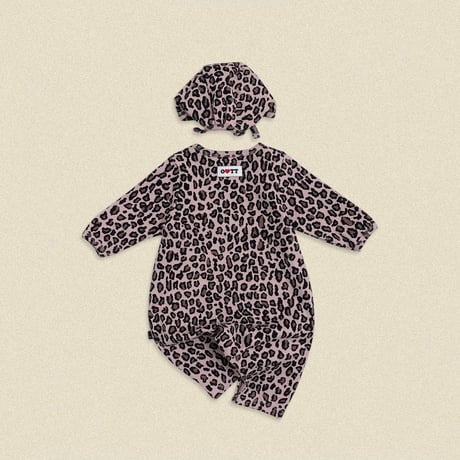 oottbebe/15. (bebe) little leopard FullBody suit bonnet set S(0-6M)-M(6-12M)