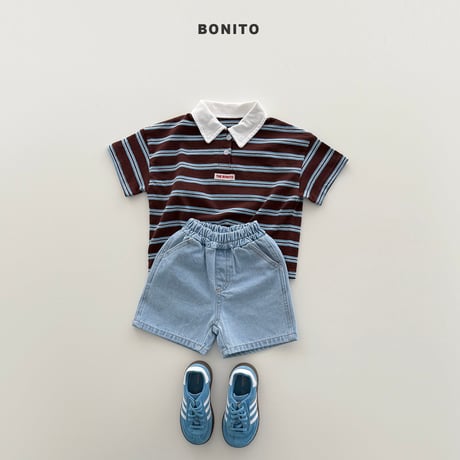 bonito/75. sierre stripe collar tee ? JS-JM