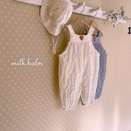 milkbalm/23. heart embroidery overalls XS(-6M)-M(12M-18M)