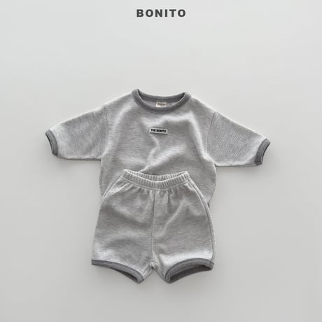 bonito/127. knit waffle set 6M-18M
