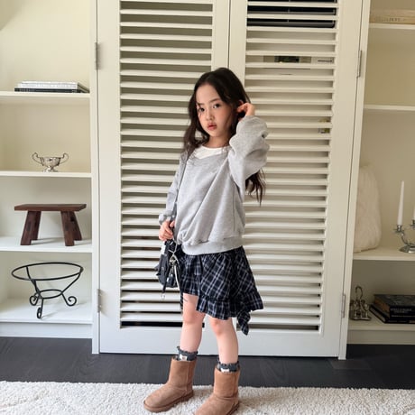 comma/88. check unbal skirt 110-130