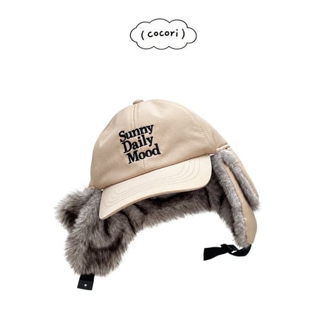 nightbebe/14. day warm fur withmom hat KIDS(52CM)-ADULT(56CM)