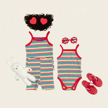 oottbebe/87. rainbow sleeveless set XS(1-2Y)-L(4-5Y)