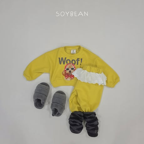 soybean/13. plan ) wangwang fril updown set XS-XL