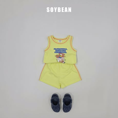 soybean/165. plan ) bear vintage updown set XS-XL