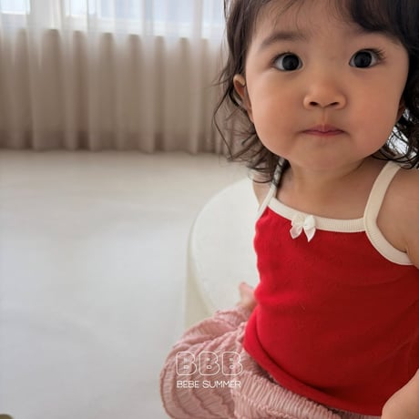bellabambina/45. bebe ribbon two color T sleeveless 12M-M