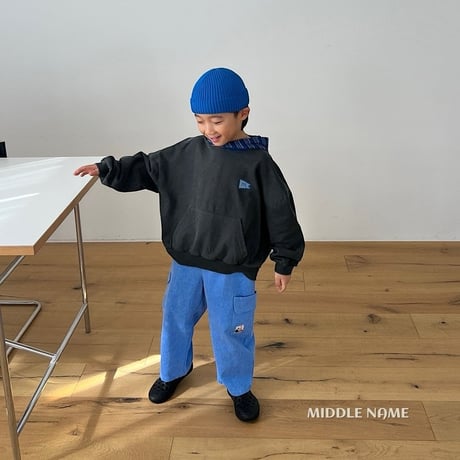 middlename/22. ss two color hood T-shirt S-XL