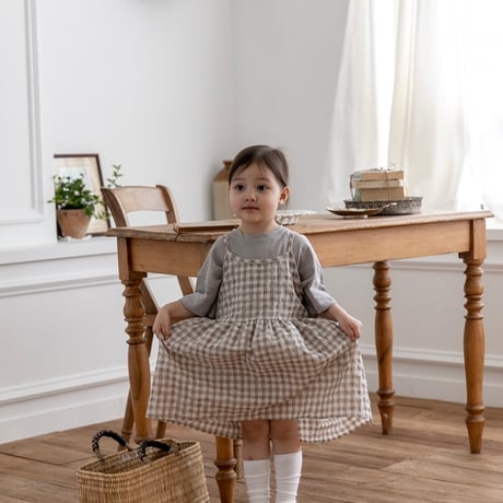 oatmeal/4. Molly check one-piece XS-XL