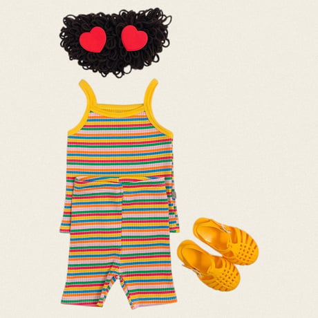 oottbebe/87. rainbow sleeveless set XS(1-2Y)-L(4-5Y)