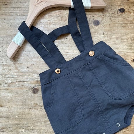 monbebe/15. linen overalls shorts  S(1-2)-XL(7-8)