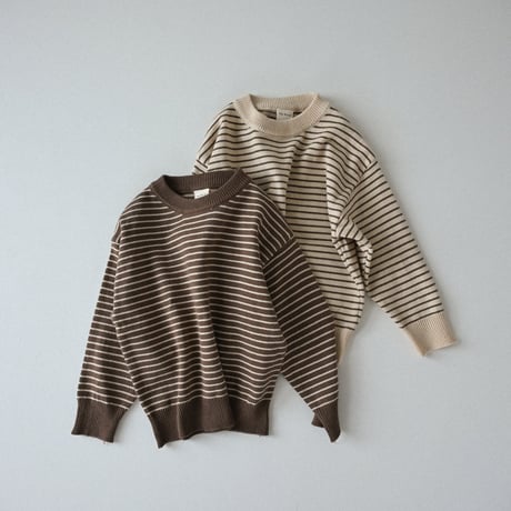thebeige/9. Round stripe knit XXS-L