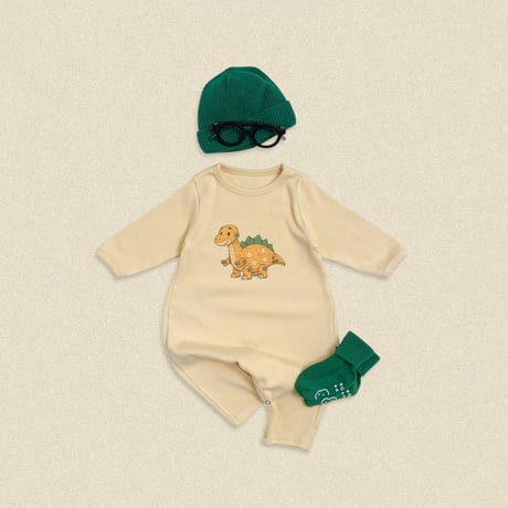 oottbebe/11. dinosaur FullBody suit S(0-6M)-M(6-12M)