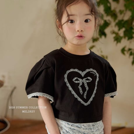 melikey/11. heart ribbon T-shirt XS-XL